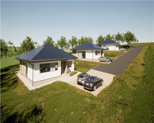 Casa individuala pe un nivel 120 mp utili, suprafata teren liber 580 mp.