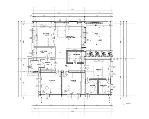 Casa individuala pe un nivel 120 mp utili, suprafata teren liber 580 mp.