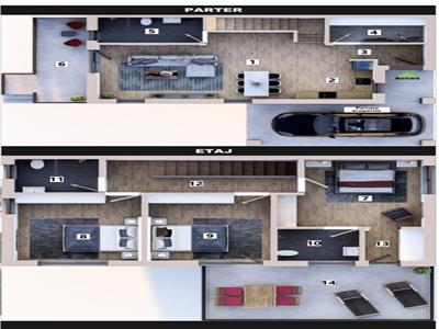 Unitate duplex semifinisata 120 mp pe teren de 500 mp. Zona Corusu.