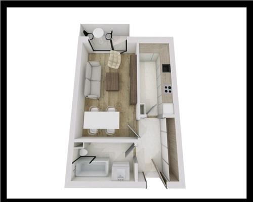 Apartament  finisat, decomandat 37 mp plus balcon 3 mp, etaj intermediar. Floresti