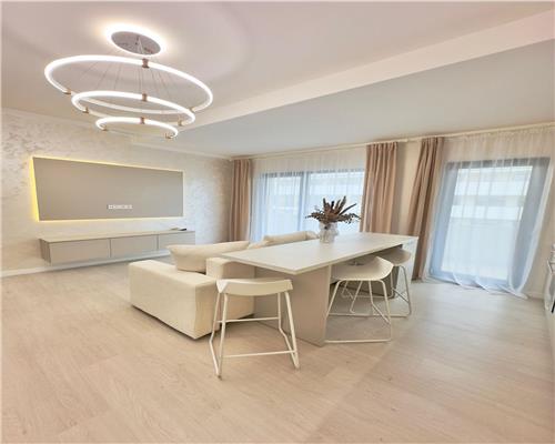 Apartament cu 3 camere, finisaje si mobilier premium 56 mp plus terasa 12 mp etaj intermediar in Floresti!