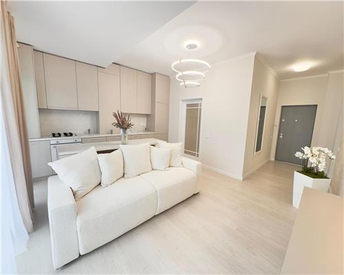 Apartament cu 3 camere, finisaje si mobilier premium 56 mp plus terasa 12 mp etaj intermediar in Floresti!