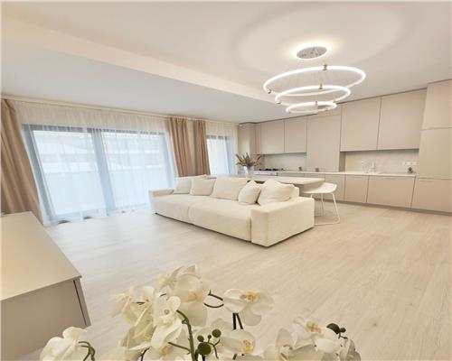 Apartament cu 3 camere, finisaje si mobilier premium 56 mp plus terasa 12 mp etaj intermediar in Floresti!