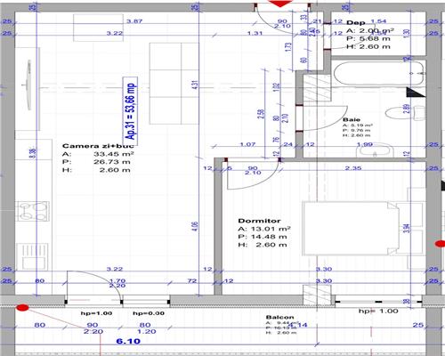 2 camere suprafata utila 54 mp plus terasa, etaj intermediar in Floresti!