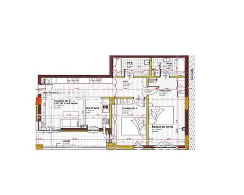 Apartament semifinisat 80 mp, 4 camere, 2 bai plus logie 10 mp, zona Tineretului!